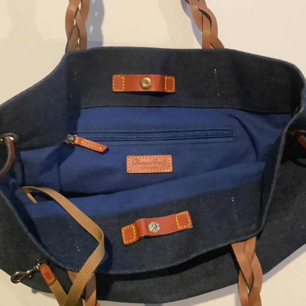 Dooney And Bourke Denim & Leather Shopper Bag - Picture 4 of 6